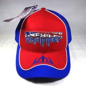 American Chopper Red White & Blue Snapback Mesh Trucker Hat Cap 2003